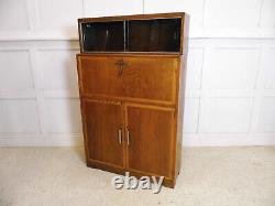 Antique Vintage MINTY bookcase Bureau Oak Library cabinet 1950s laptop desk