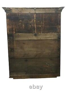 Antique Vintage Oak & Glass Corner Display Storage Cabinet, Kitchen/living Room