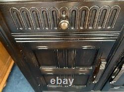 Antique Vintage Oak Welsh Dresser Sideboard Kitchen Plate Rack Carved Display