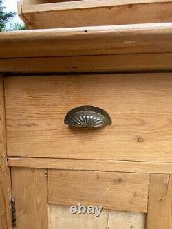 Antique Vintage Pine Open Welsh Dresser Cupboard Bookcase Sideboard Server