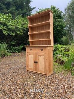 Antique Vintage Pine Open Welsh Dresser Cupboard Bookcase Sideboard Server