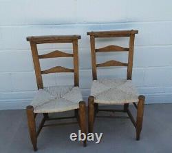 Antique Vintage Rustic Dining Kitchen Farmhouse Pine Table 2 Chairs white