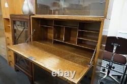 Antique Vintage Unbranded Bookcase Library Bureau Oak laptop desk