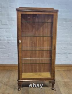 Antique Vintage Walnut single door display cabinet