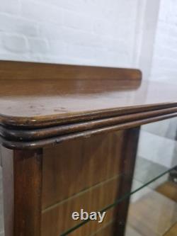 Antique Vintage Walnut single door display cabinet