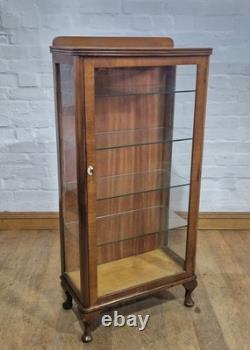 Antique Vintage Walnut single door display cabinet