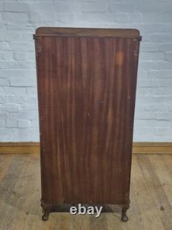 Antique Vintage Walnut single door display cabinet