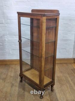 Antique Vintage Walnut single door display cabinet