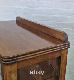 Antique Vintage Walnut single door display cabinet