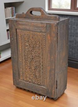Antique Wooden Kitchen Side Cabinet Original Old Hand Crafted Carved