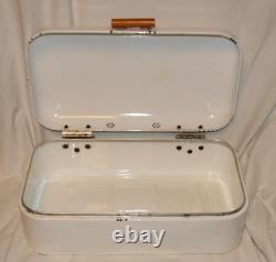 Antique kitchen bin cheese bin ham enamel container Vintage kitchenware VERYRARE