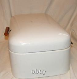 Antique kitchen bin cheese bin ham enamel container Vintage kitchenware VERYRARE
