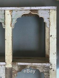 Antique/vintage Indian Furniture. 6 Mughal Arch Display Unit. Buttermilk & Lilac