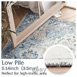Area Rug 180x270cm Machine Washable Indoor Large Rug Blue Multi Print
