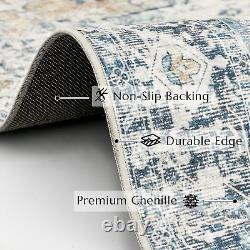 Area Rug 180x270cm Machine Washable Indoor Large Rug Blue Multi Print