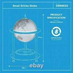 Areeva Small Globe Shaped Drinks Cabinet Mini Bar Trolley Vintage Retro Alcohol