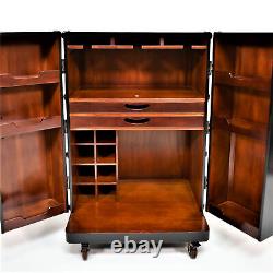 Authentic Models Polo Club Bar Black Whiskey Cabinet Cabinet Wine Rack Vintage