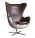 Aviator Egg Spitfire Chair Vintage Brown Leather Retro Swivel