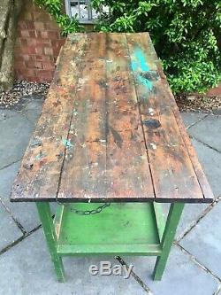 BESPOKE Vintage Rustic Kitchen Island / Tall Table /Work Bench Retro 50s 60s