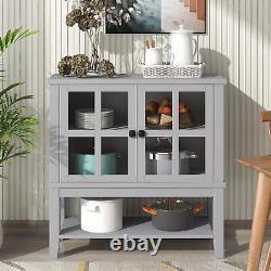 BUFFET SIDEBOARD ACCENT CONSOLE TABLE With GLAS DOORS CABINETS KITCHEN DINING ROOM