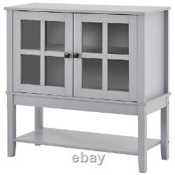 BUFFET SIDEBOARD ACCENT CONSOLE TABLE With GLAS DOORS CABINETS KITCHEN DINING ROOM
