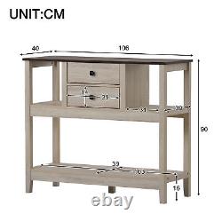 BUFFET SIDEBOARD CUPBOARD ACCENT CONSOLE TABLE With SHELF 2 CABINETS AND 2 DRAWERS