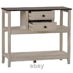 BUFFET SIDEBOARD CUPBOARD ACCENT CONSOLE TABLE With SHELF 2 CABINETS AND 2 DRAWERS