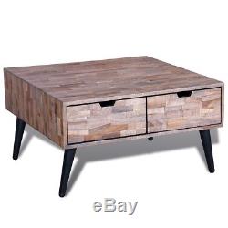 B#Coffee Table with 4 Drawers Reclaimed Teak Handmade Living Room Furniture