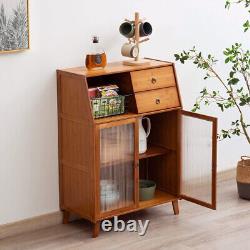 Bamboo Buffet Storage Cabinet with Decorating Living Room Wood Kitchen Sideboard