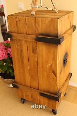Bar Cabinet Cabinet Vintage Shabby Chic Solid Wood on Rolls