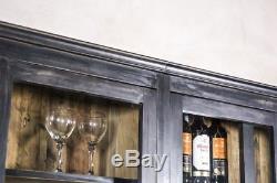 Bar Cabinet Large Distressed Paintwork Vintage Style Six Parts Storage