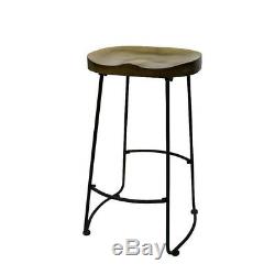 Bar Stools Industrial Rustic Metal Vintage Backless Counter High Chair Pub Seat