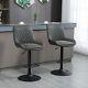 Bar Stools Set Of 2 Adjustable Chairs 360° Swivel Retro Kitchen Dark Grey Homcom