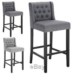 Bar Stools Set of 2 Bar Chairs Grey High Stools Breakfast Kitchen Chairs u201