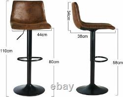 Bar Stools x2 Leather PU Breakfast Bar Chair Kitchen Stools Dining Chair