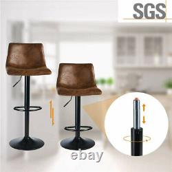 Bar Stools x2 Leather PU Breakfast Bar Chair Kitchen Stools Dining Chair