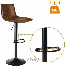 Bar Stools x2 Leather PU Breakfast Bar Chair Kitchen Stools Dining Chair