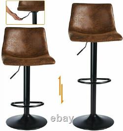 Bar Stools x2 Leather PU Breakfast Bar Chair Kitchen Stools Dining Chair