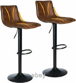 Bar Stools x2 Leather PU Breakfast Bar Chair Kitchen Stools Dining Chair