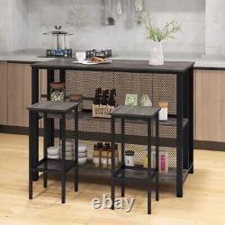 Bar Table Breakfast Kitchen Dining Room Furniture Vintage Retro Tall + shelves