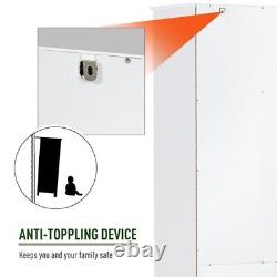 Bathroom Tall Dresser Cabinet Storage Organizer Narrow Cupboard Shelf Doors Unit