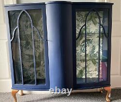 Beautifully Upcycled Painted Wooden Glass Gin Drinks / Display Cabinet