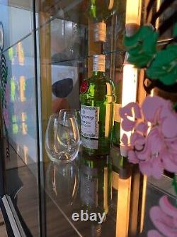 Bespoke Vintage English Rose Drinks Glass Cabinet, Vitrine Art Deco- Upcycled