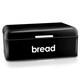 Black Retro Kitchen Bread Bin Steel Powder Coated Loaf Storage Food Rolls Slice