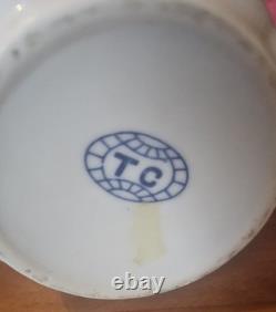 Blue And White Storage Jars Onion Flower TC Germany Flour Sugar Coffee Tea Salt