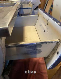 Blue English Rose Kitchen Sink Unit, Vintage, Retro, Basin, Aluminium. 1950s