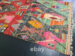 Boujad Handmade Moroccan Vintage Rug 5'4x8'5 Patchwork Colorful Berber Wool Rug