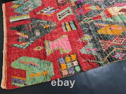 Boujad Handmade Moroccan Vintage Rug 5'4x8'5 Patchwork Colorful Berber Wool Rug