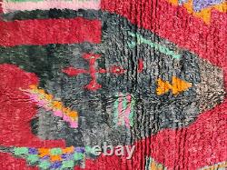 Boujad Handmade Moroccan Vintage Rug 5'4x8'5 Patchwork Colorful Berber Wool Rug