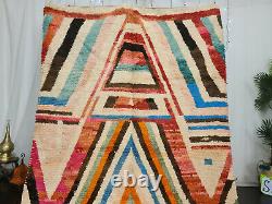 Boujad Handmade Tribal Moroccan Rug 5'8x8'7 Striped Pastel Colors Berber Rug